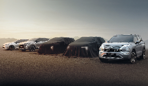 Die – teilweise noch verhüllte –  SUV-Palette von Mitsubishi Motors 